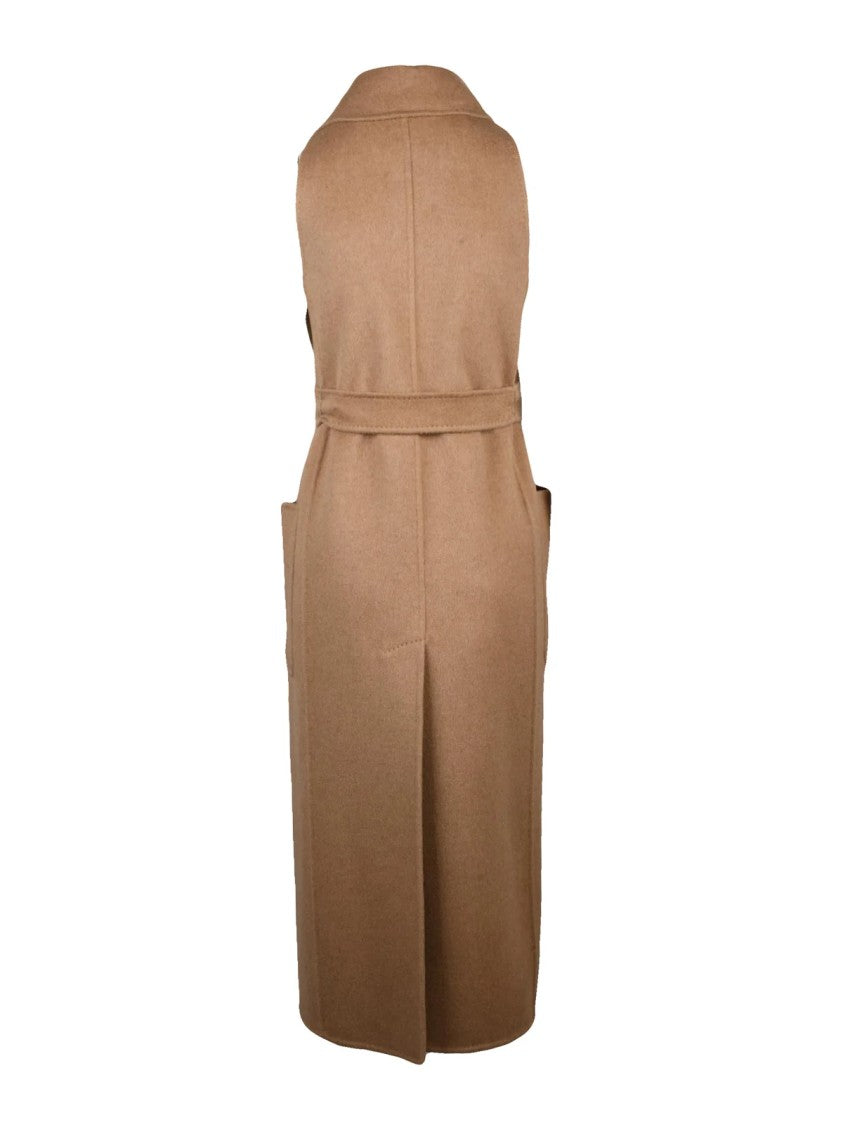 Max Mara Beige Camel Belted Vest
