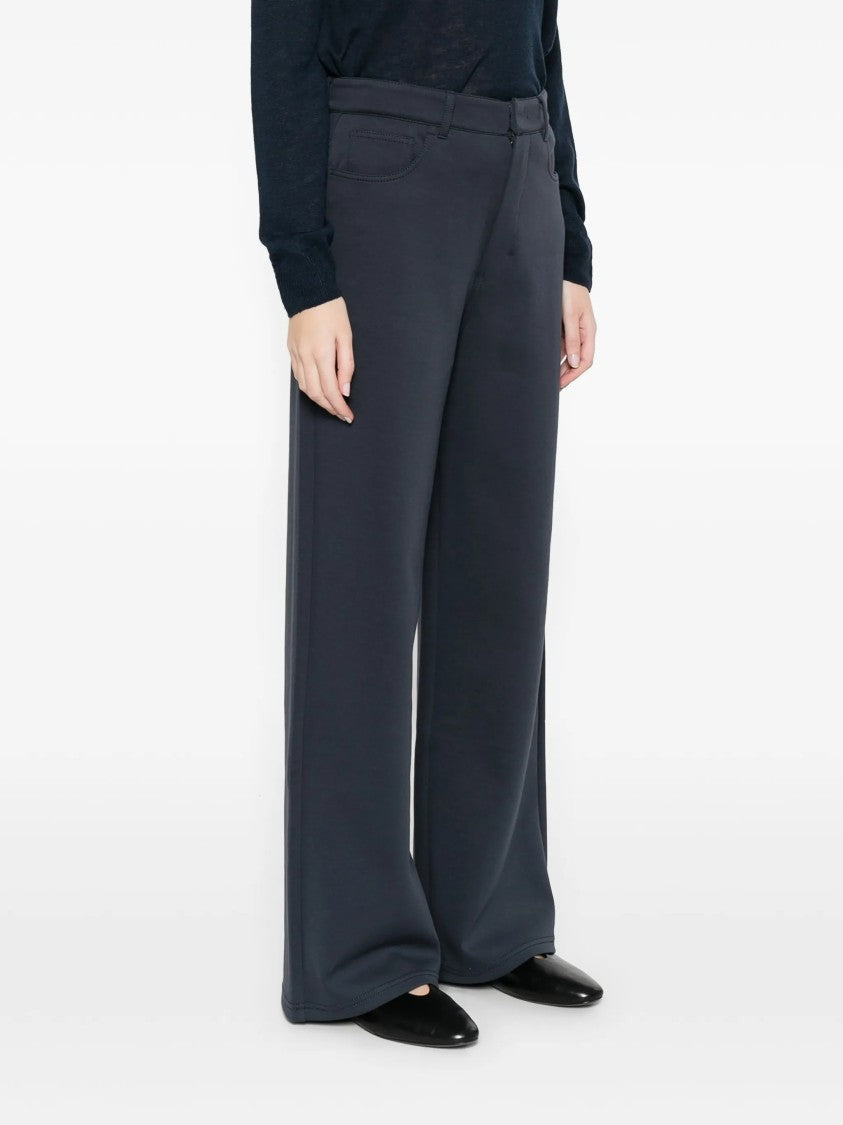 Max Mara Dar Blue Smmbrioso Wide-Leg High-Waist Pants