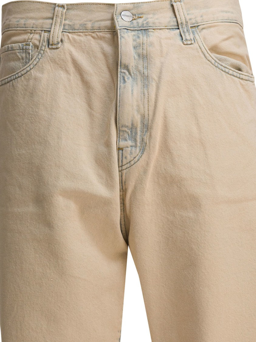 Carhartt Wip Wide-Fit Mid-Rise Jeans In Worn Beige