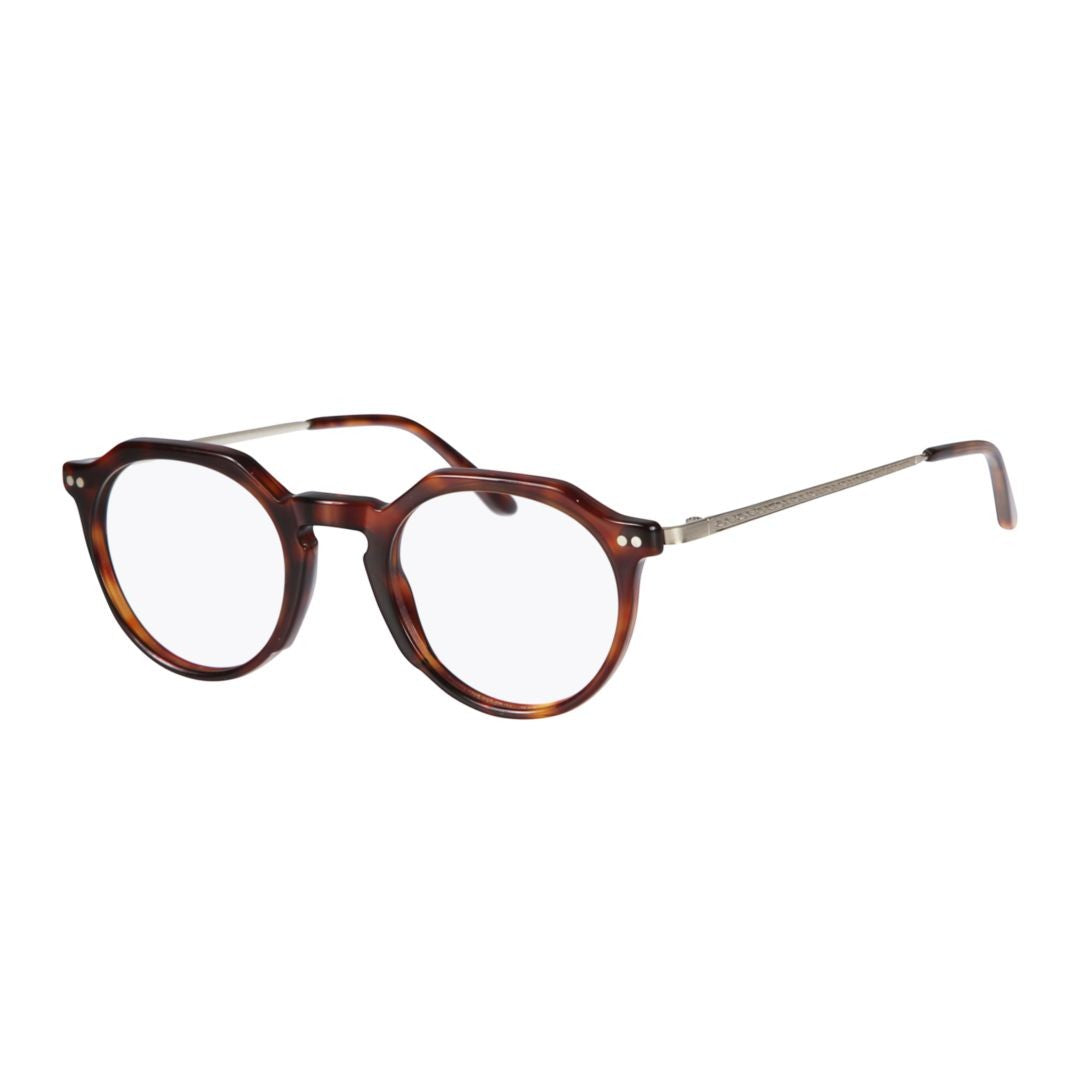 Kador Rayan Tortoiseshell-Patterned Round Frame Eyeglasses With Metallic Temples