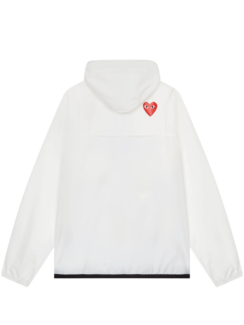 Comme Des Garçons Full Zip Nylon Jacket With Heart Emblem