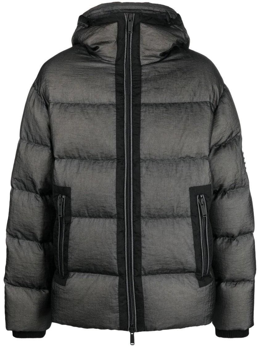 Dsquared2 Black Quilted Nylon Hooded Down Jacket