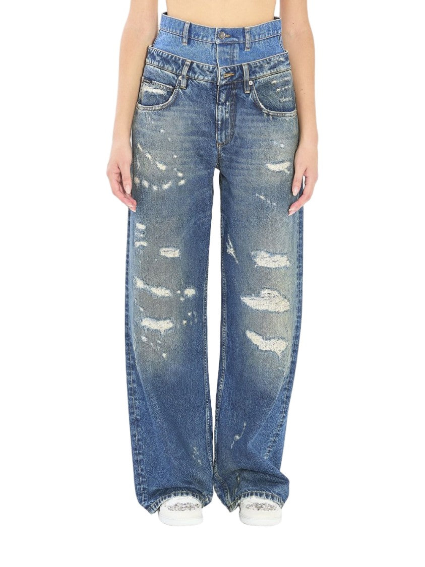 Dolce & Gabbana Wide-Leg Jeans With Distressed Detailing