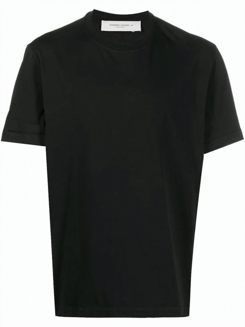 Golden Goose Short-Sleeve Black Cotton T-Shirt With Crew Neckline
