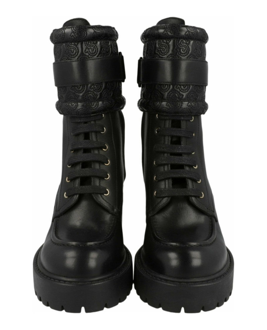 Ferragamo Shiraz Leather Combat Boots