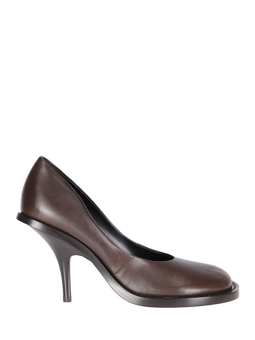 Dries Van Noten Wide-Toe Brown Leather Shoes