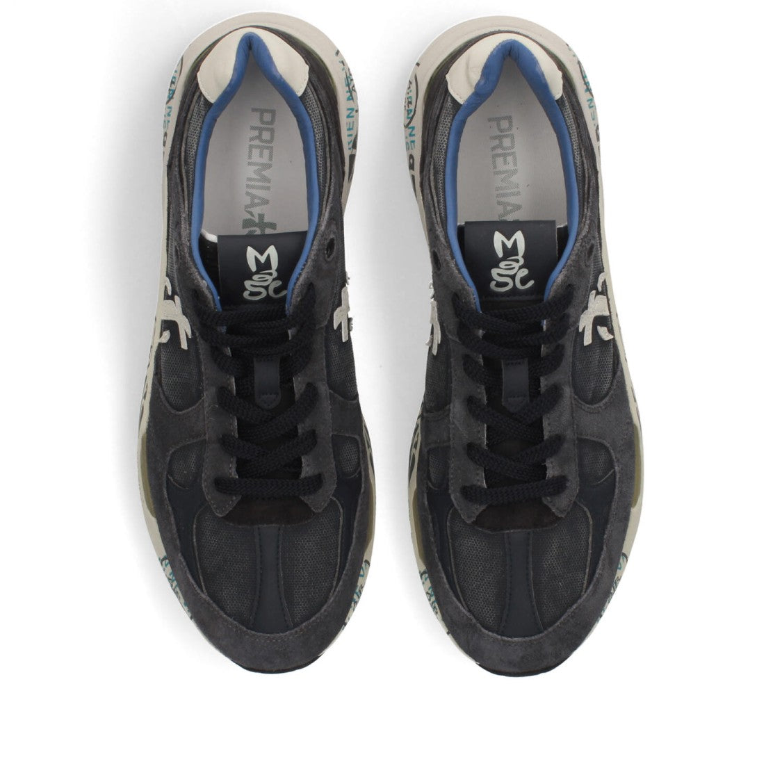 Premiata Textured Upper Artistic Sole Sneakers