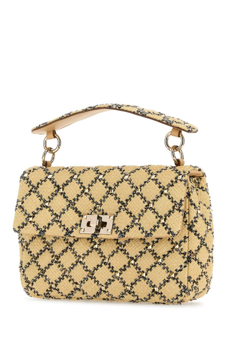 Valentino Garavani Raffia Rockstud Handbag