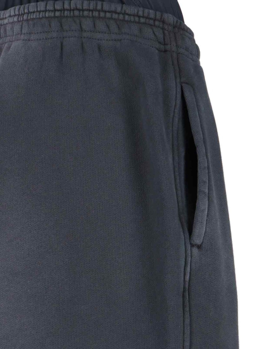 Alexander Wang High-Waisted Grey Cotton Sports Pants With Logo Detail