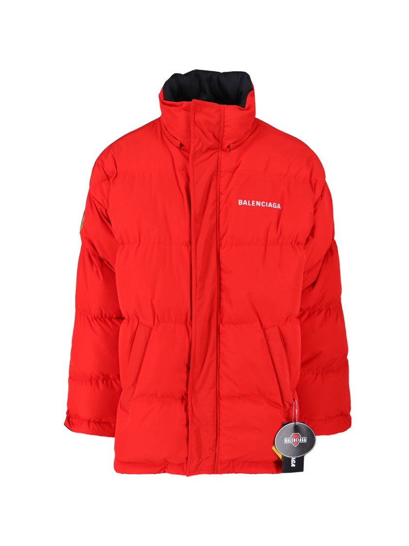 Balenciaga Reversible Logo Puffer Jacket – Black/Red