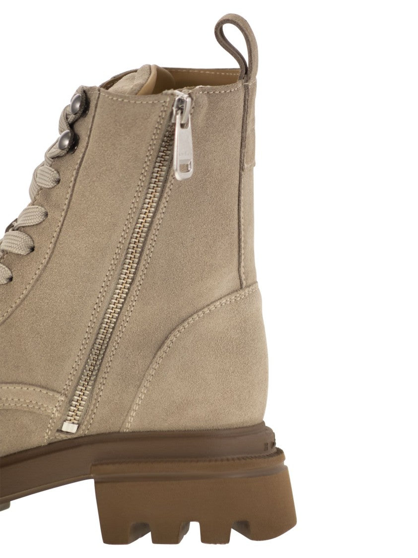 Hogan H674 - Suede Lace-Up Boot
