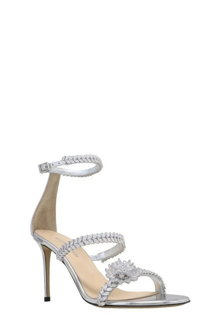 Mach & Mach Silver Leather Sandals