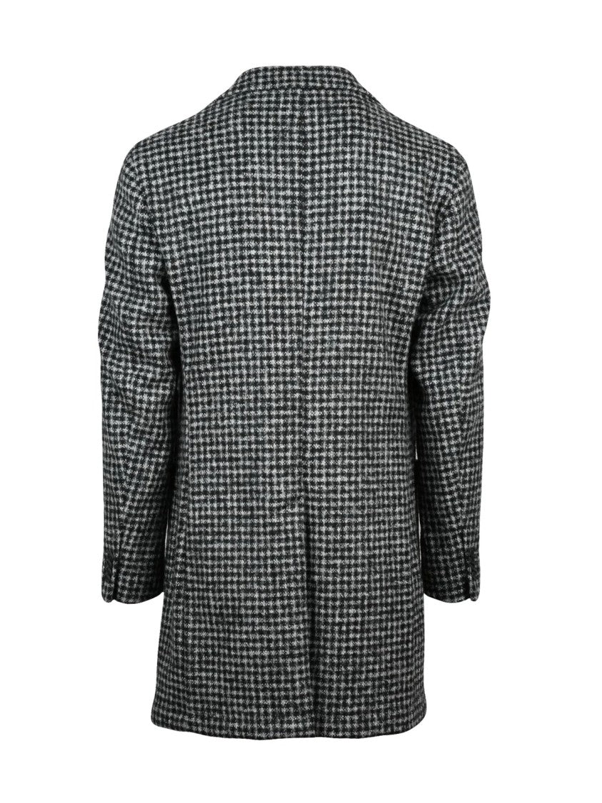 Luigi Bianchi Grey-Black Wool-Blend Coat