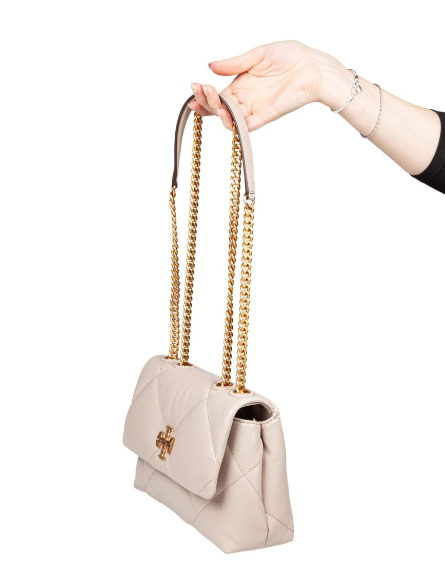 Tory Burch Kira Small Diamond Quilted Bag In Light Stone