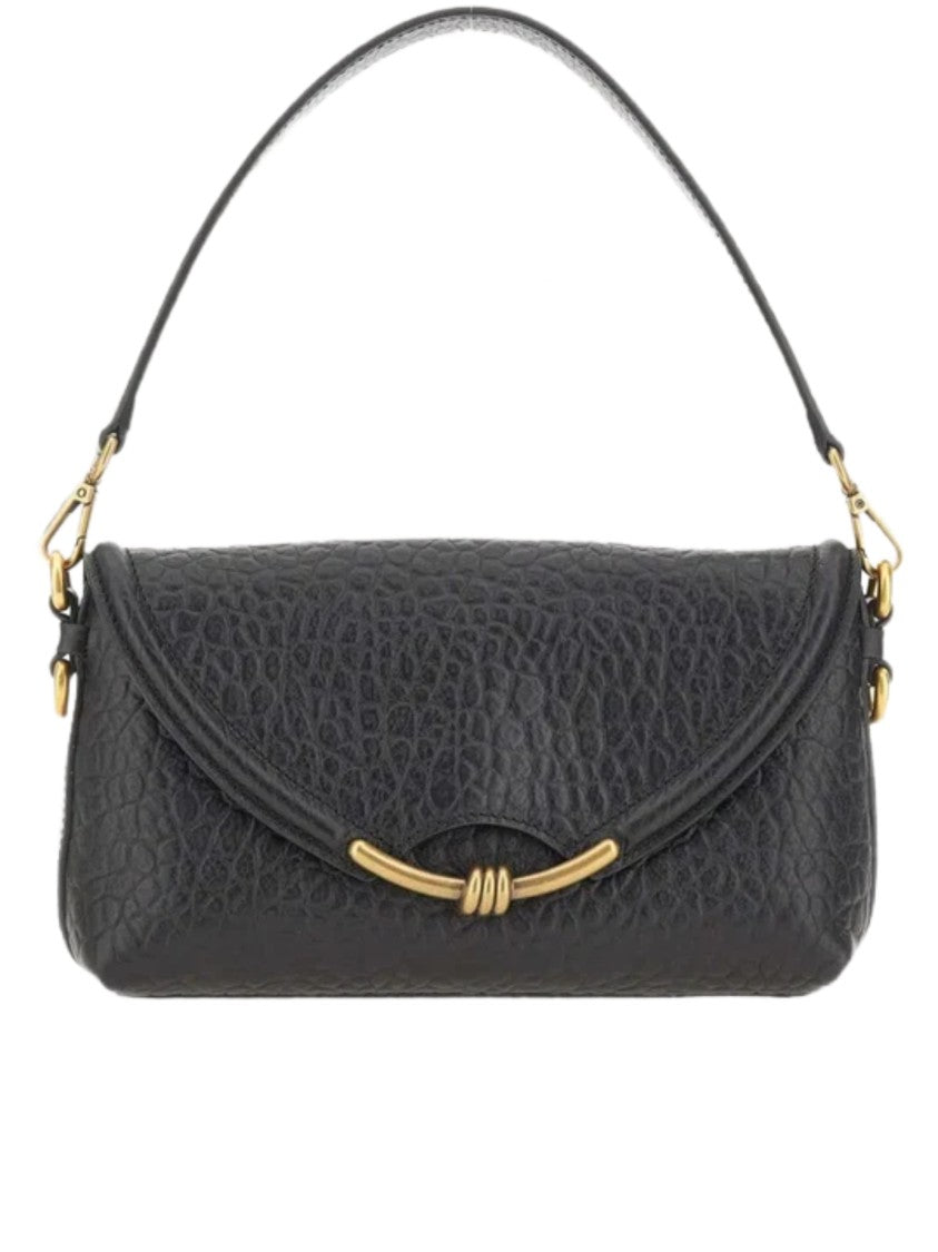 Gianni Chiarini Rectangular Pebble Grain Handbag With Gold-Tone Detail