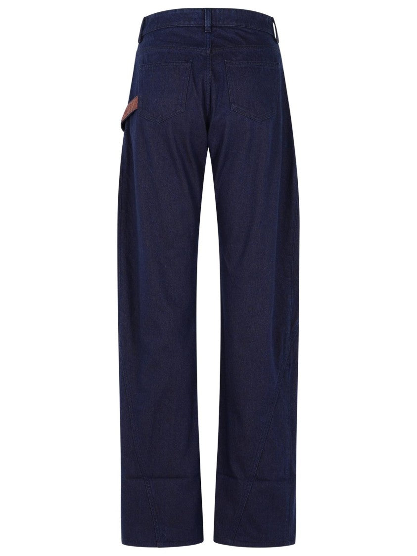 J. W. Anderson Workwear' Cotton Pants With Blue Twisted Leg