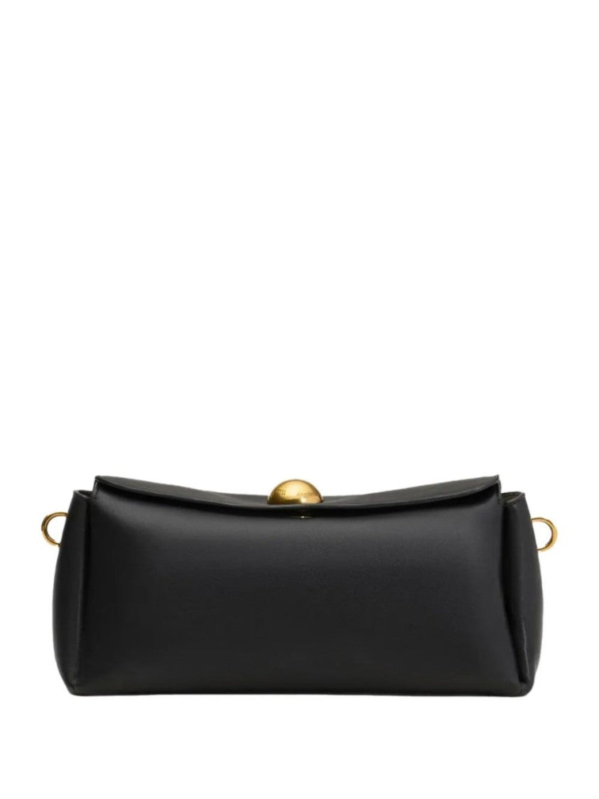Ami Paris Black Calf Leather Brass Hardware Bag