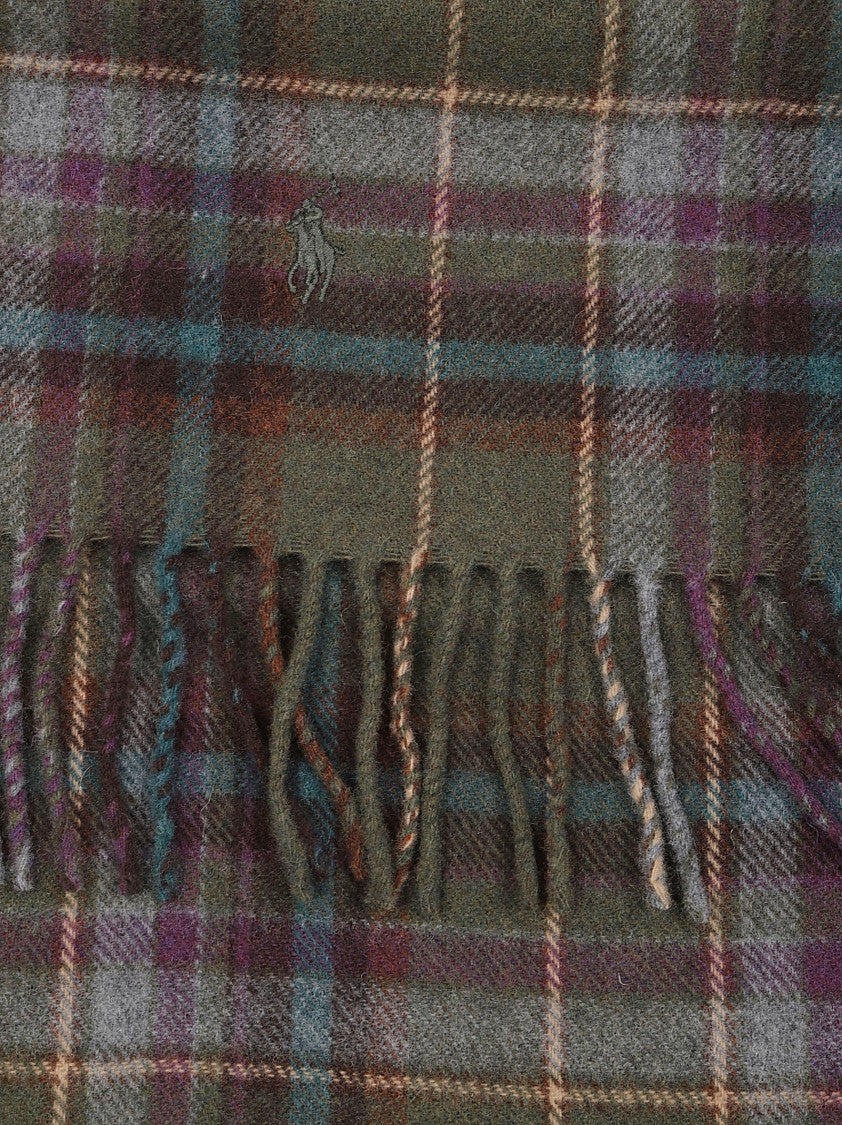 Polo Ralph Lauren Classic Plaid Fringed Wool Scarf