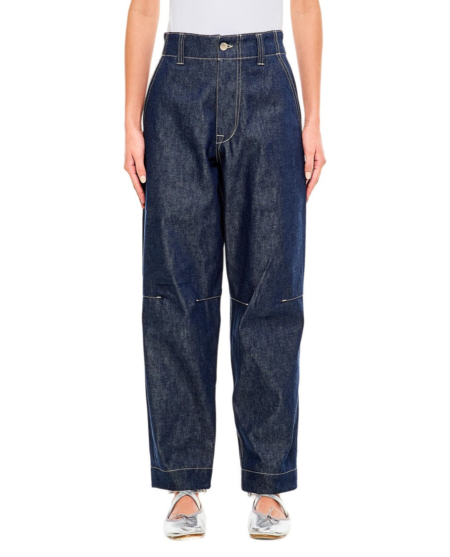 Too Good High-Waisted Wide Leg Jeans With Knee Cuts And Five Pockets