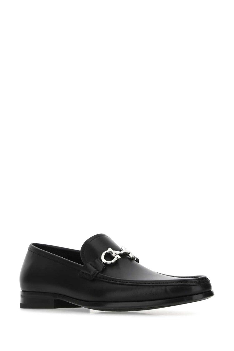 Salvatore Ferragamo Black Leather Loafers