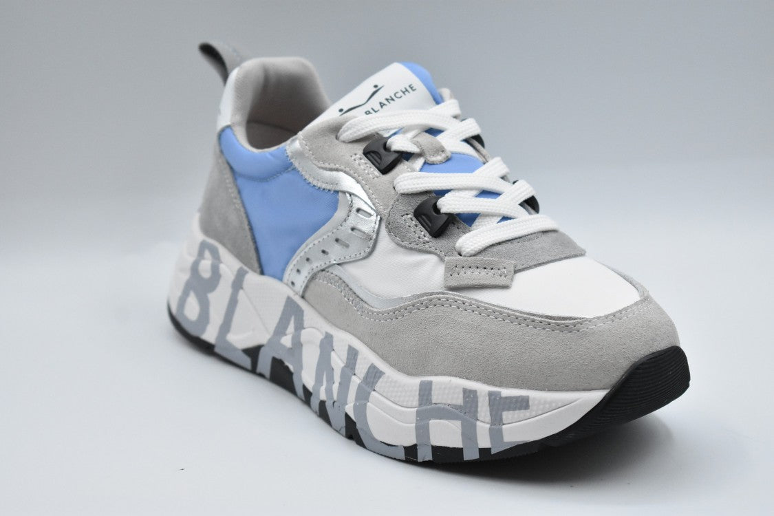 Voile Blanche White And Light Blue Accents Sneakers