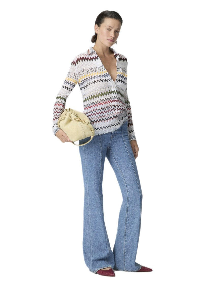 Missoni Multicolor Raschel Zig Zag Polo