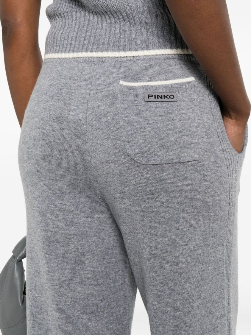 Pinko Wide-Leg Trousers In Soft Wool-Cashmere Blend