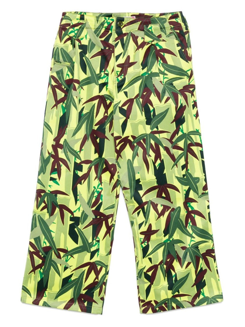 Kenzo Avocado Green Belted Tailored Trousers