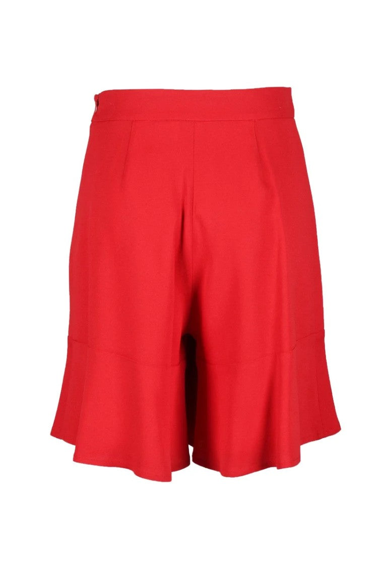L Autre Chose Red Acetate Viscose Shorts