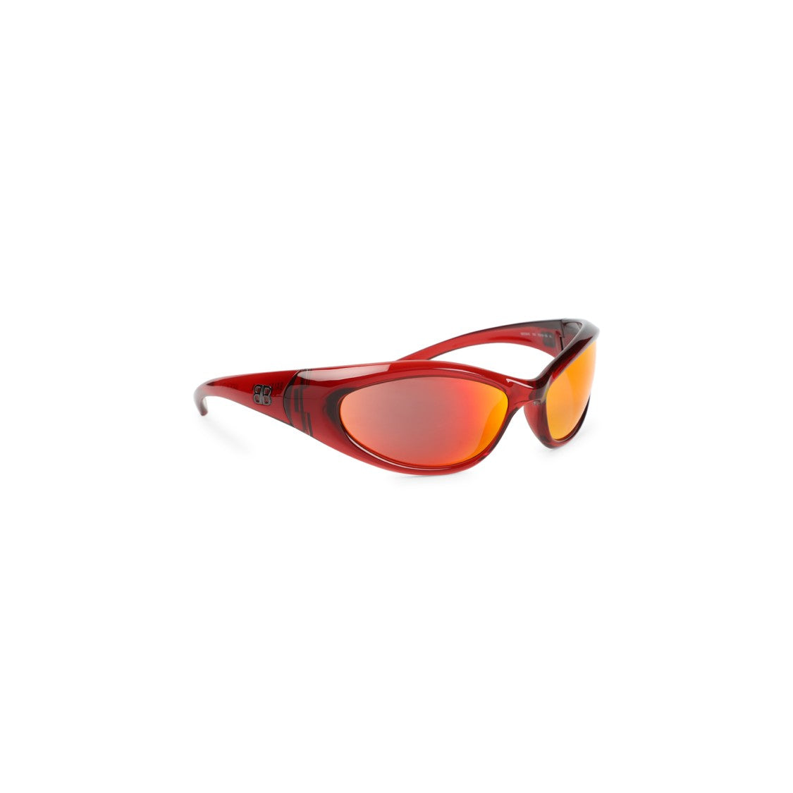 Balenciaga Sporty Red Polyamide Sunglasses With Orange Lenses