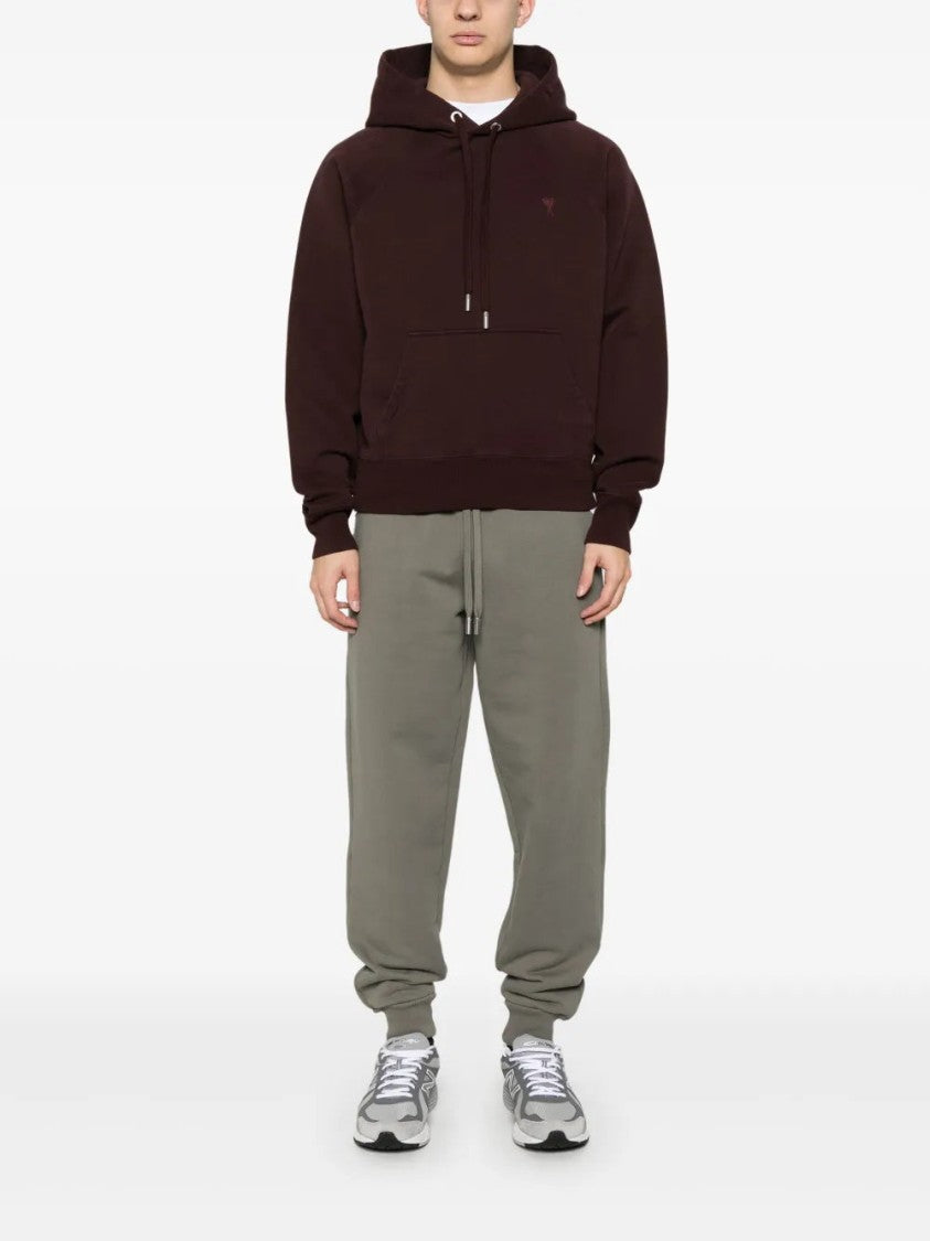 Ami Chocolate Brown Motif Hoodie