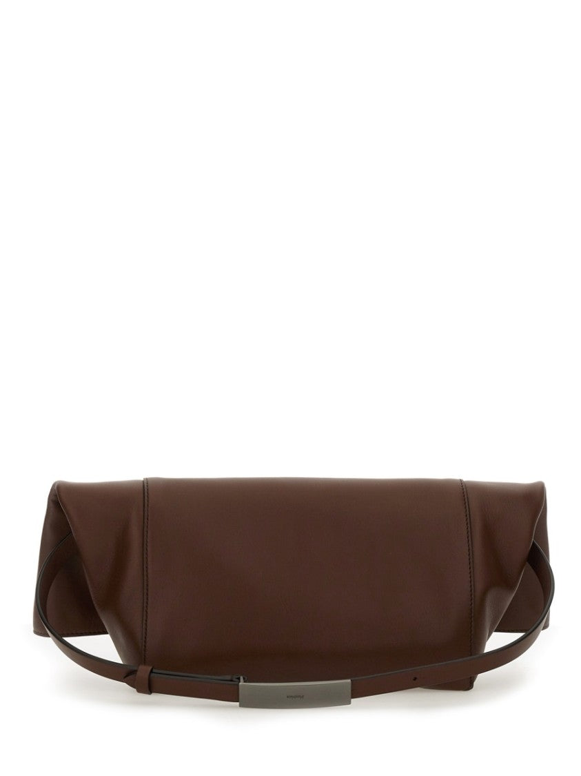 Max Mara Medium Clutch With Clasp Closure In Calf Leather