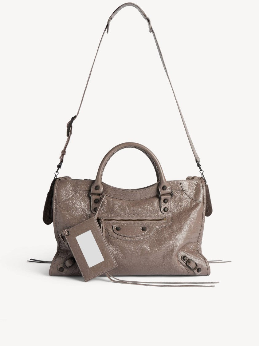 Balenciaga Medium Textured Leather Shoulder Bag With Braided Handles