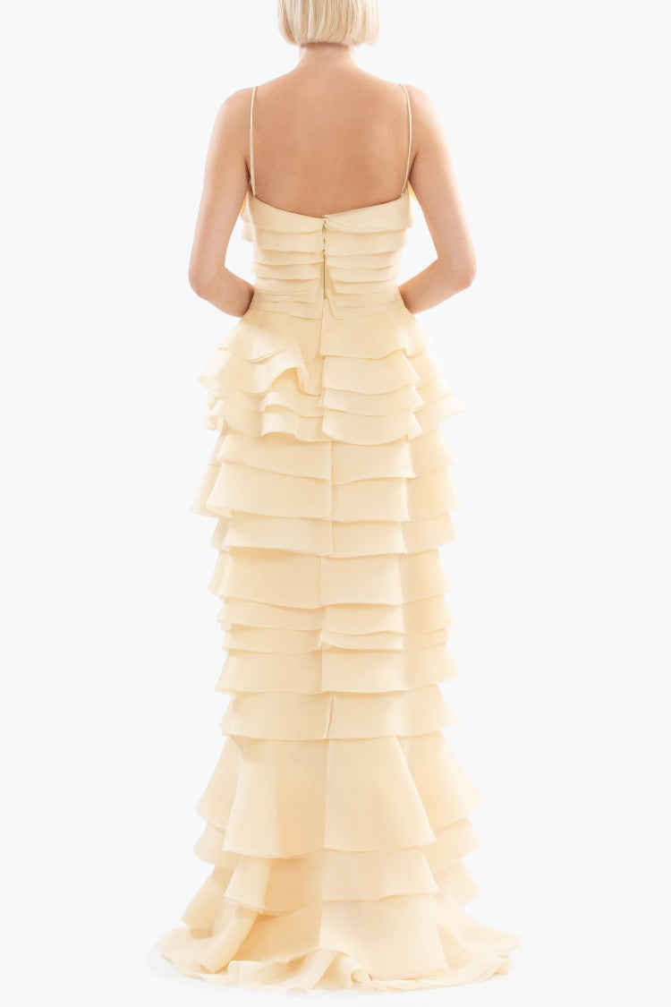 Saiid Kobeisy Layered Organza Long Dress
