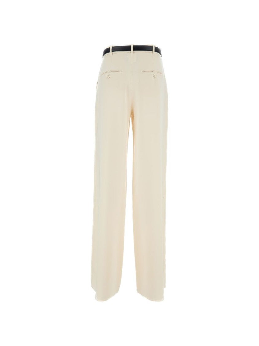 Max Mara Wide-Leg Trousers With Detachable Faux Leather Belt