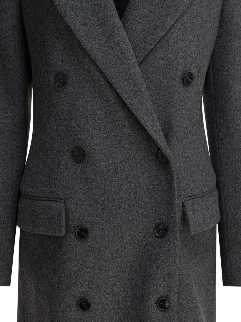 Ivy & Oak Double-Breasted Long Coat With Wide Lapels