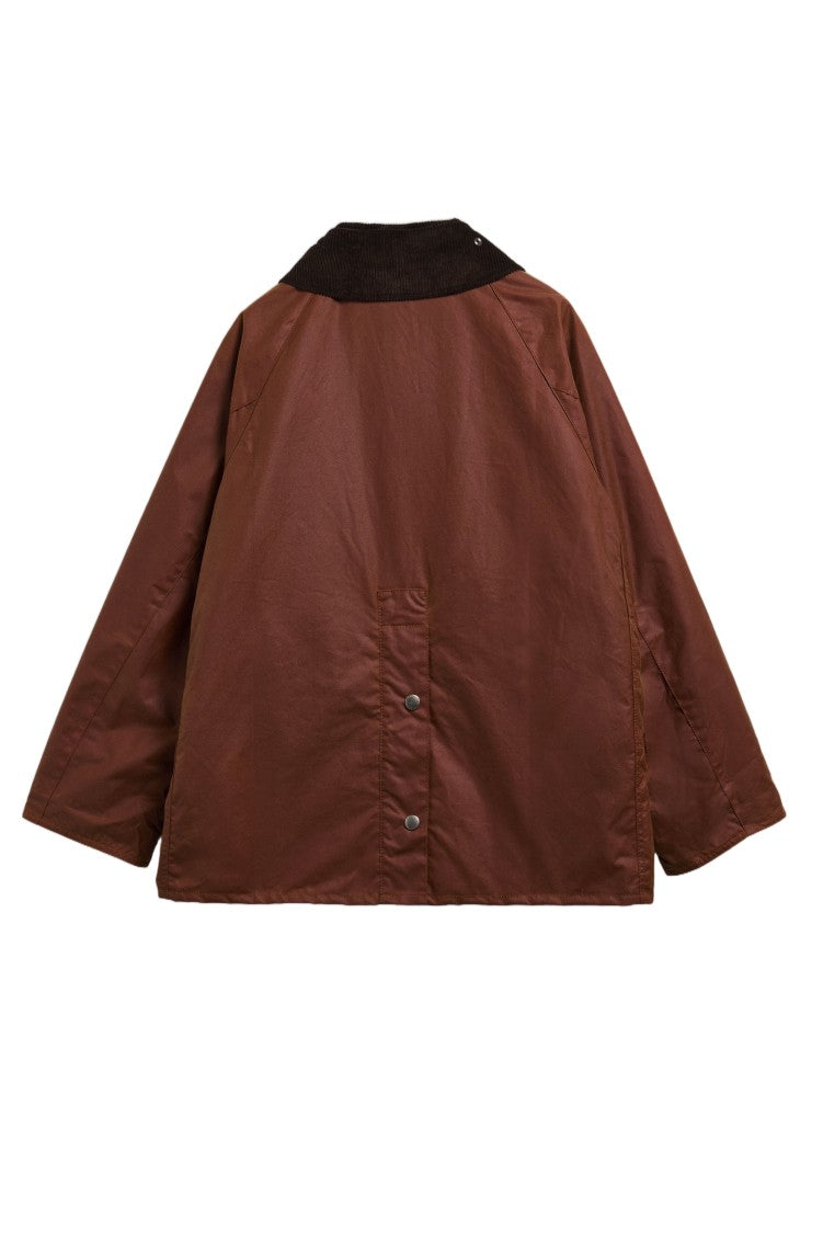 Barbour Sienna Waxed Fabric Magenta Collar Jacket