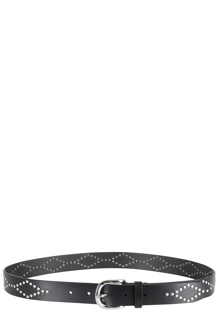 Isabel Marant Black Liliana Gb Studded Leather Belt