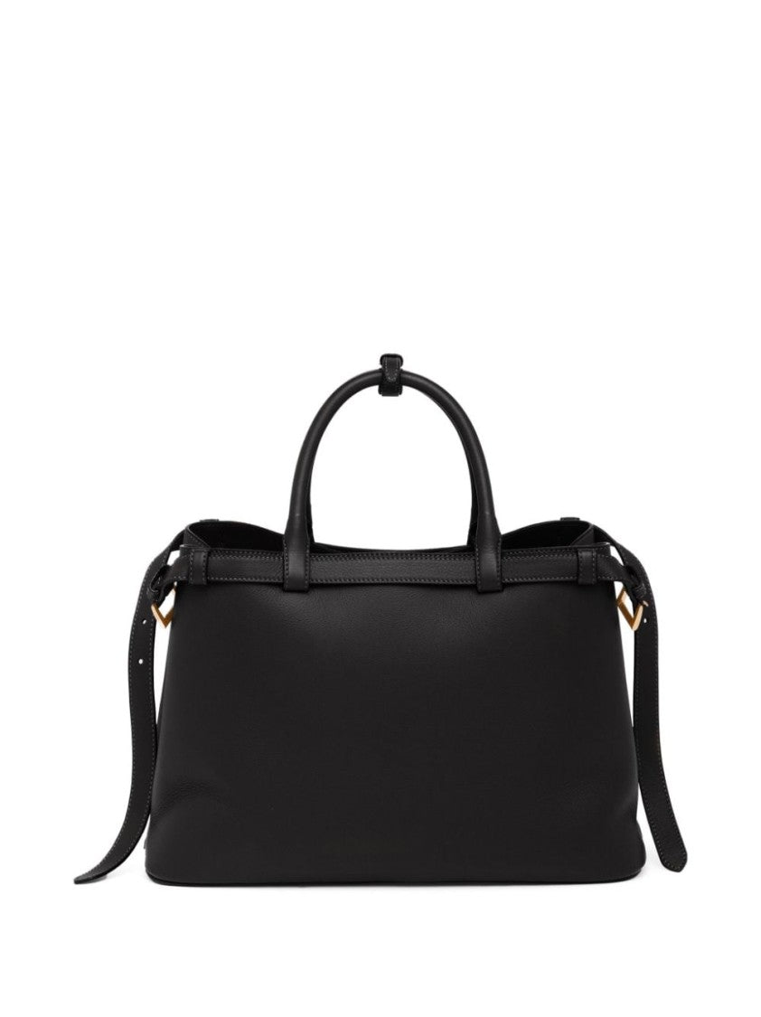 Prada Logo-Plaque Leather Tote Bag