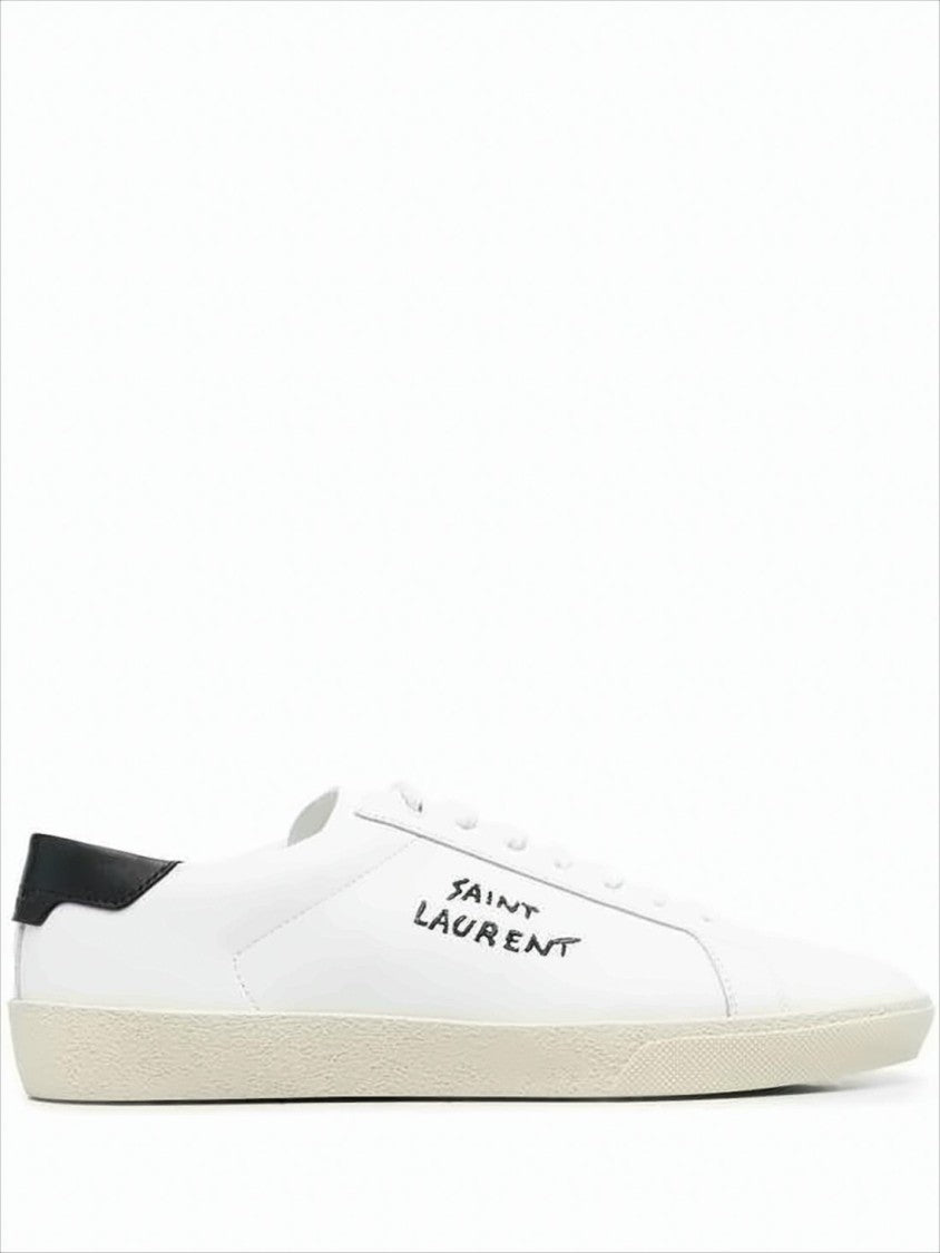 Saint Laurent Low-Top Calf Leather Sneakers With Handwritten Logo