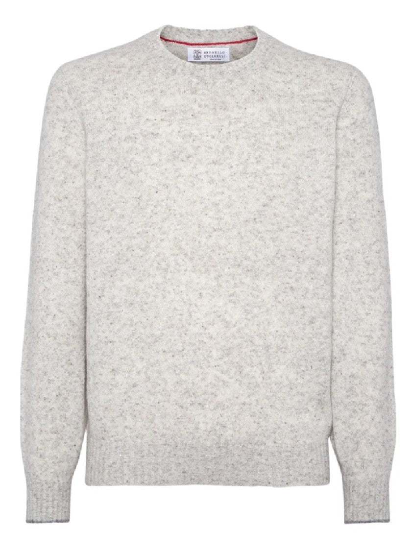 Brunello Cucinelli Crew Neck Sweater With Soft Heathered Texture