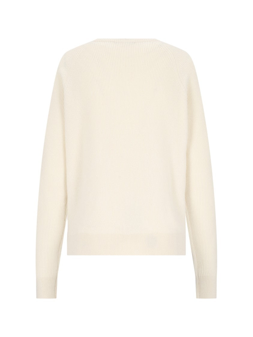 Canessa Basic Sweater In Cream Cashmere