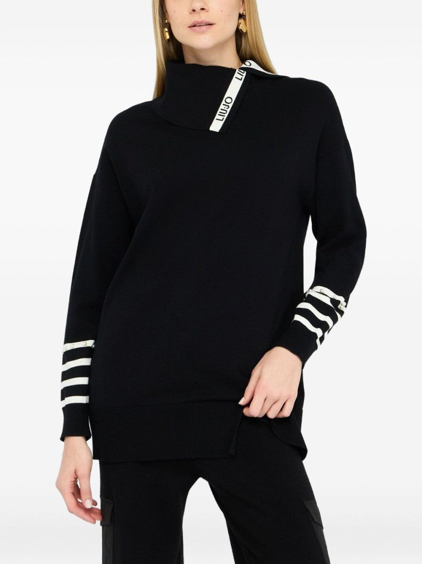 Liu Jo Asymmetrical Collar Knit Sweater