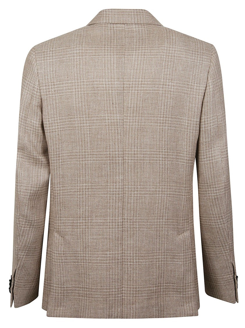 Zegna Checked Wool-Linen Blazer