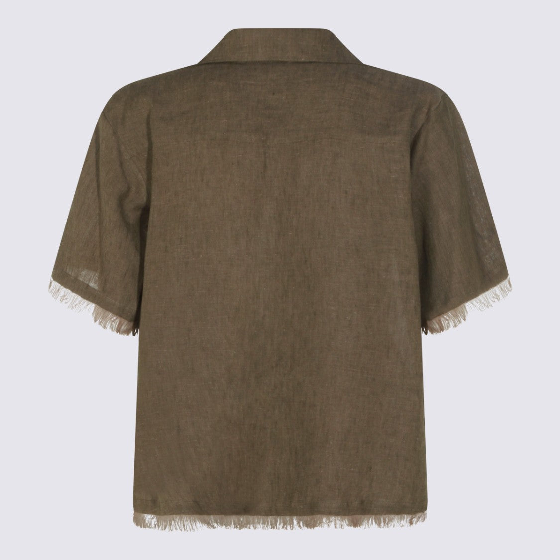 Antonelli Firenze Relaxed Fit Shirt With Notched Collar And Fringe Detailing