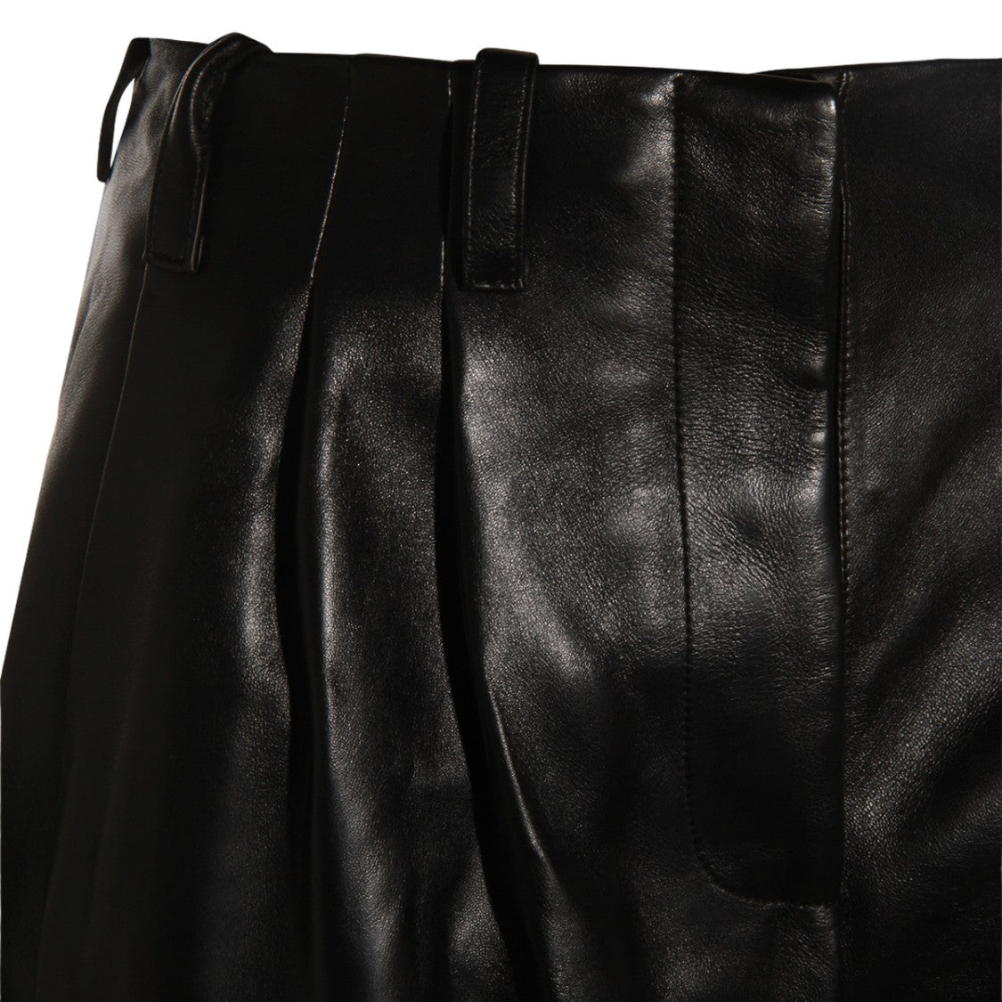 Givenchy High-Waisted Black Trousers With Pleated Detailing And Glossy Finish