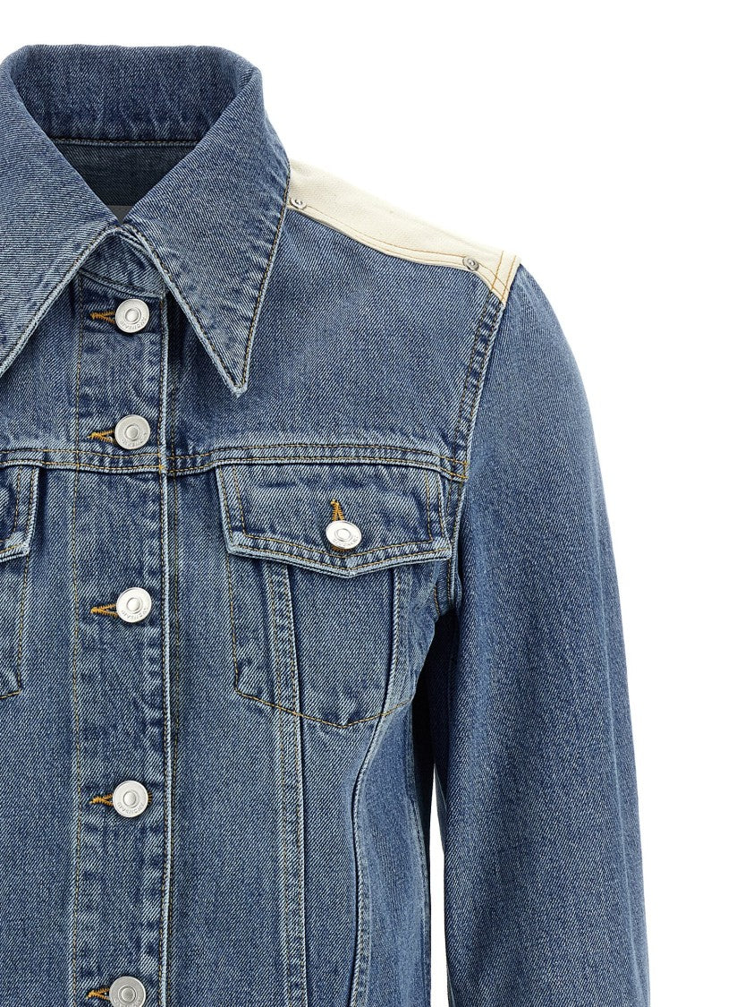 Givenchy Structured Denim Jacket With Canvas Top Detail
