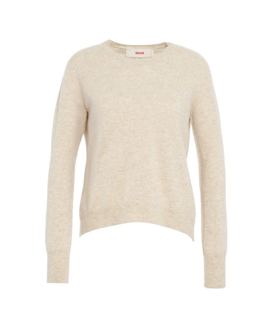 Mvm Cashmere Sweater With Classic Round Neckline