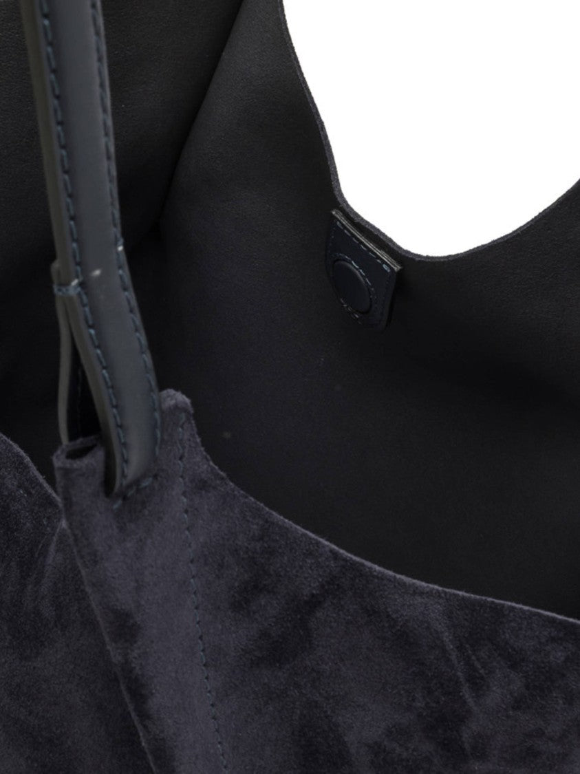 Gianni Chiarini Black Dua Soft-Structured Suede Tote Bag