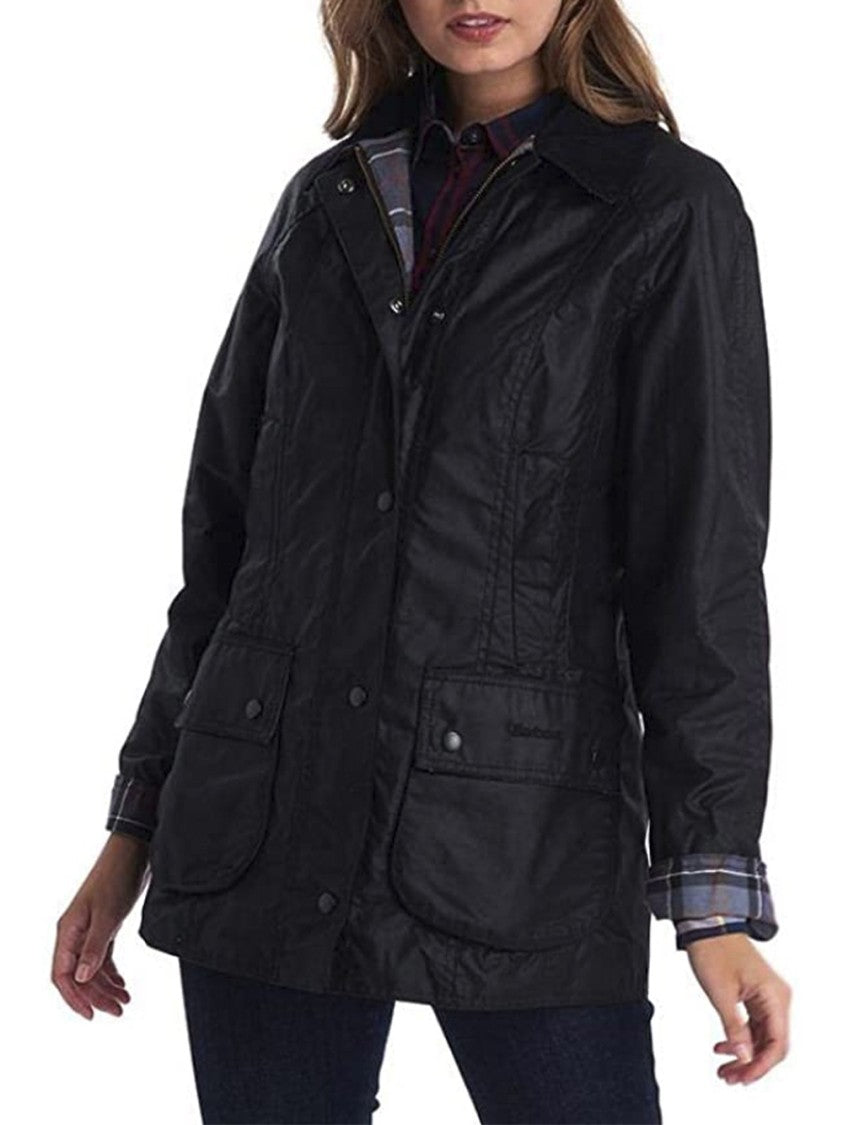 Barbour Beadnell Wax Jacket With Corduroy Collar